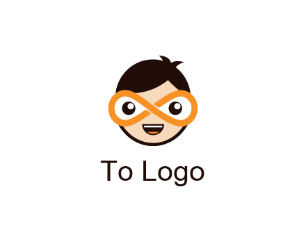 child face with infinity mask logo