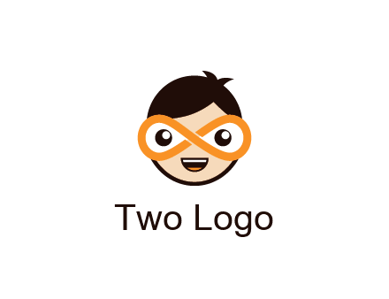 child face with infinity mask logo