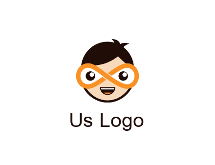 child face with infinity mask logo