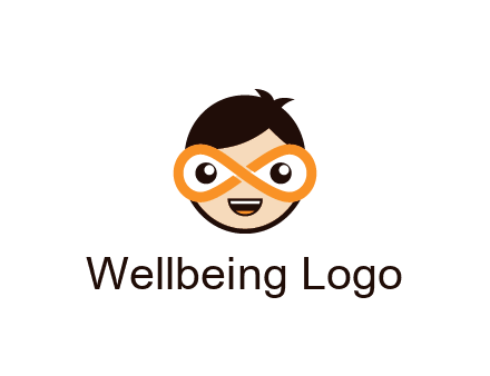 child face with infinity mask logo