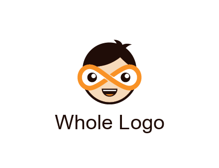 child face with infinity mask logo
