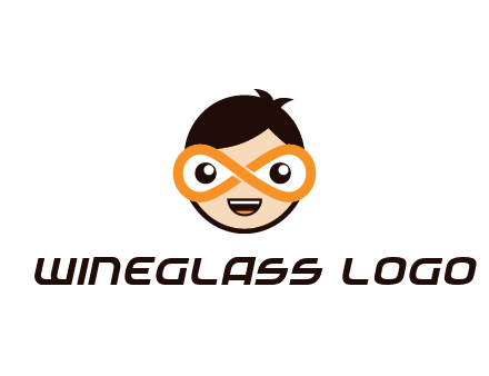 child face with infinity mask logo