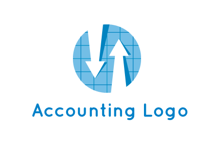 arrows inside circle with graph logo