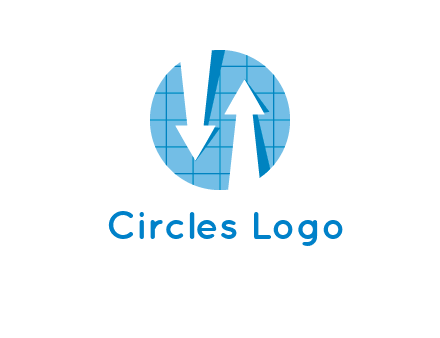 arrows inside circle with graph logo