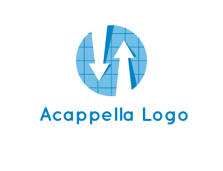 arrows inside circle with graph logo