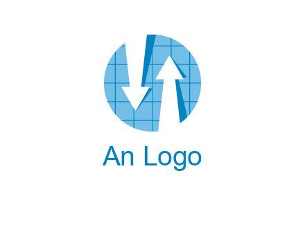 arrows inside circle with graph logo