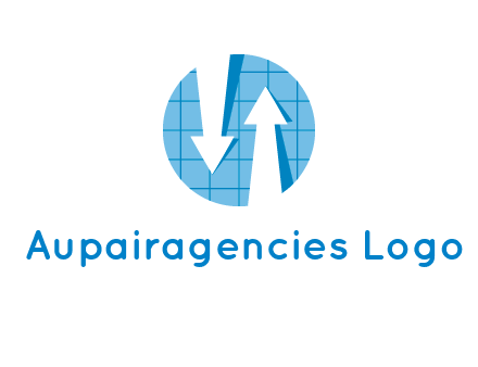 arrows inside circle with graph logo