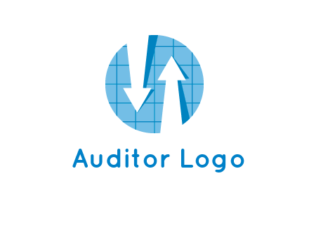 arrows inside circle with graph logo