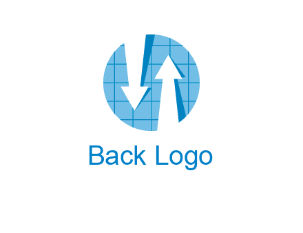 arrows inside circle with graph logo