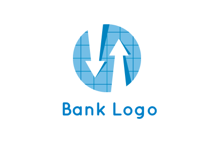 arrows inside circle with graph logo