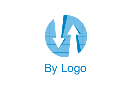 arrows inside circle with graph logo