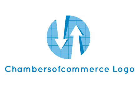 arrows inside circle with graph logo