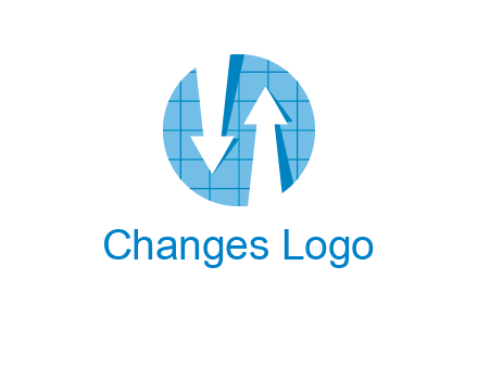 arrows inside circle with graph logo