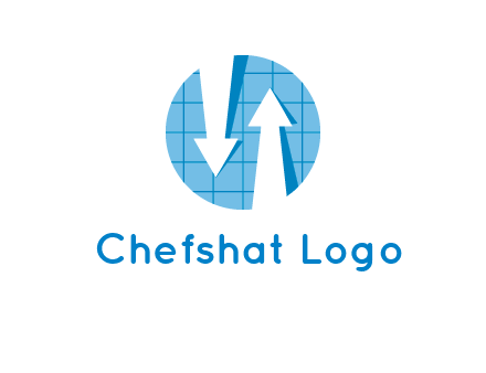 arrows inside circle with graph logo