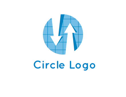 arrows inside circle with graph logo