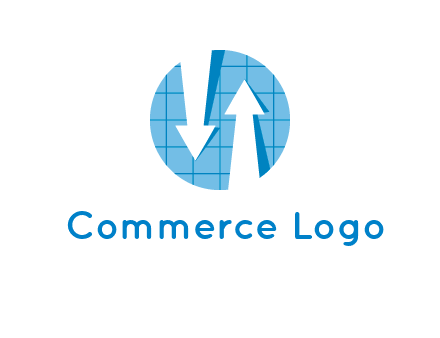 arrows inside circle with graph logo