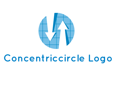 arrows inside circle with graph logo