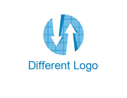 arrows inside circle with graph logo
