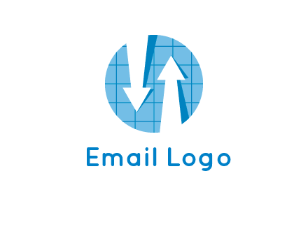 arrows inside circle with graph logo