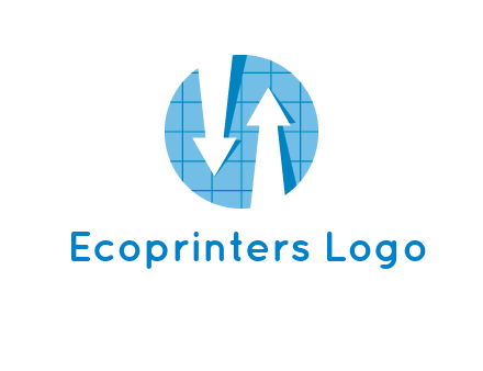 arrows inside circle with graph logo