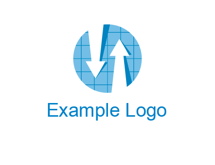 arrows inside circle with graph logo