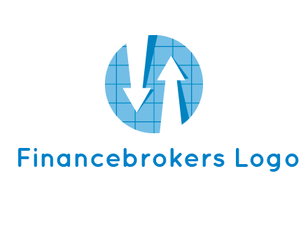 arrows inside circle with graph logo