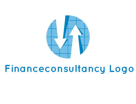 arrows inside circle with graph logo