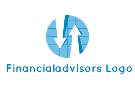 arrows inside circle with graph logo