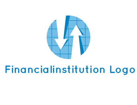 arrows inside circle with graph logo