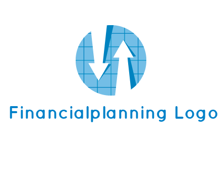 arrows inside circle with graph logo