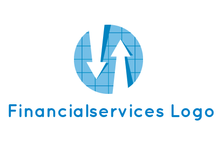 arrows inside circle with graph logo