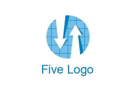 arrows inside circle with graph logo