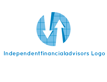 arrows inside circle with graph logo