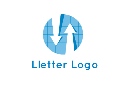 arrows inside circle with graph logo