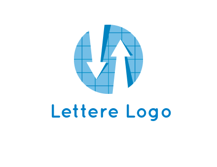 arrows inside circle with graph logo