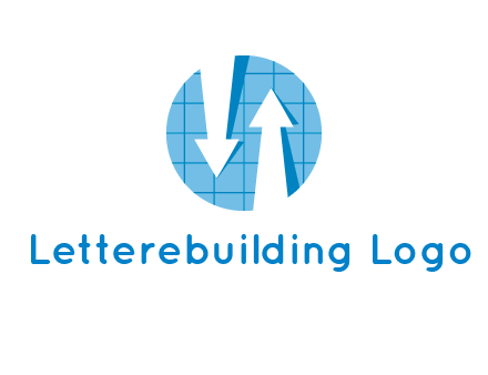 arrows inside circle with graph logo