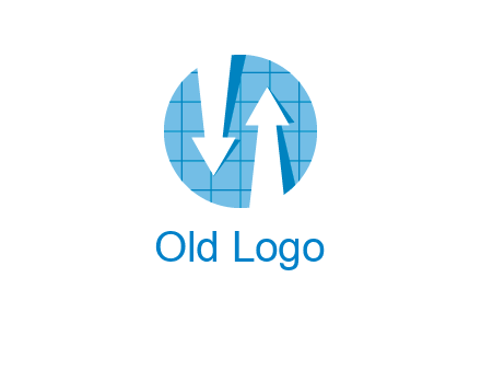 arrows inside circle with graph logo