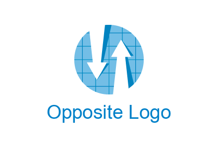 arrows inside circle with graph logo