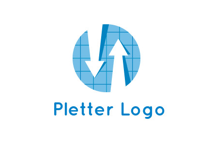 arrows inside circle with graph logo