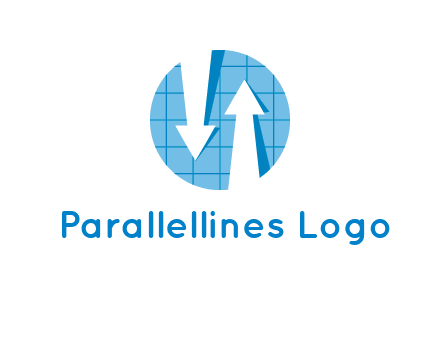 arrows inside circle with graph logo