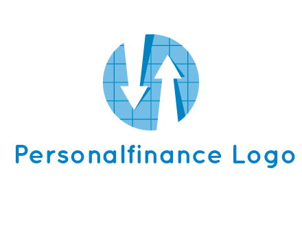 arrows inside circle with graph logo