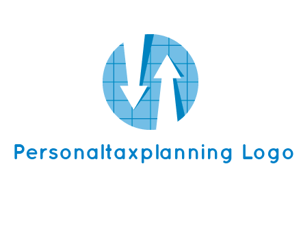 arrows inside circle with graph logo