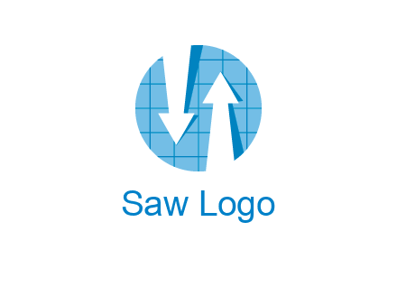 arrows inside circle with graph logo