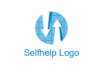 arrows inside circle with graph logo