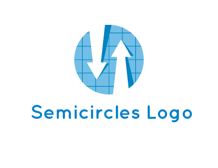 arrows inside circle with graph logo