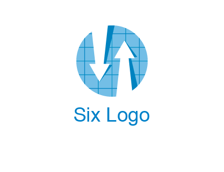 arrows inside circle with graph logo