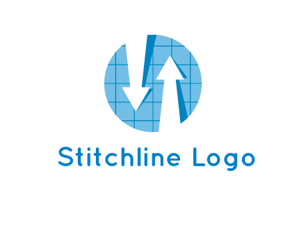 arrows inside circle with graph logo