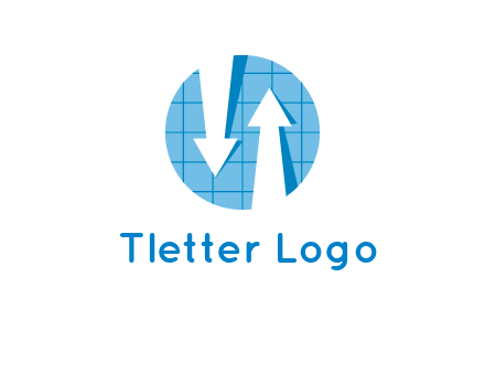 arrows inside circle with graph logo