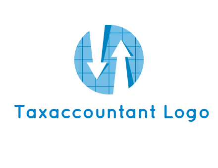 arrows inside circle with graph logo