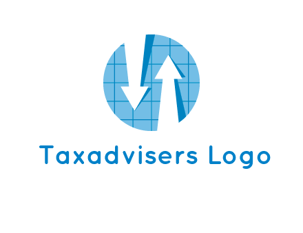 arrows inside circle with graph logo